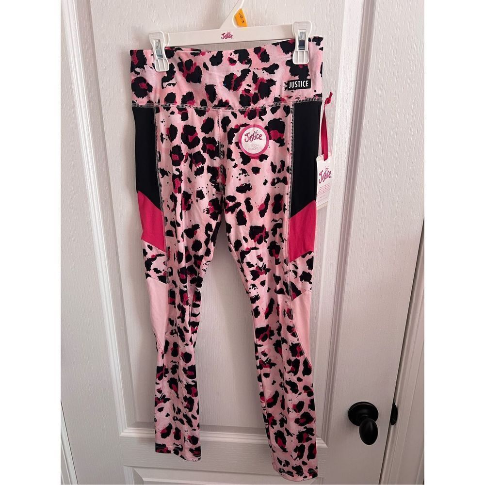 New Justice girls Blocked Legging with tech pocket size Large 12/14